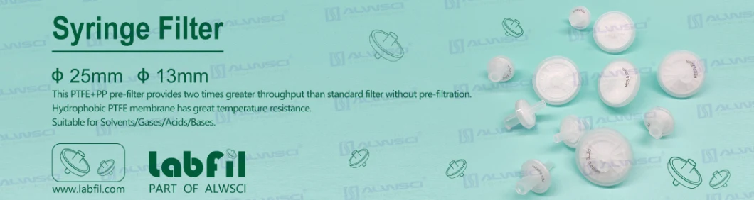 25mm Nylon Welded Syringe Filter 0.22um with Printing